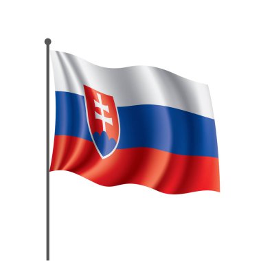 Slovakya bayrağı, beyaz bir arka plan üzerinde vektör çizim