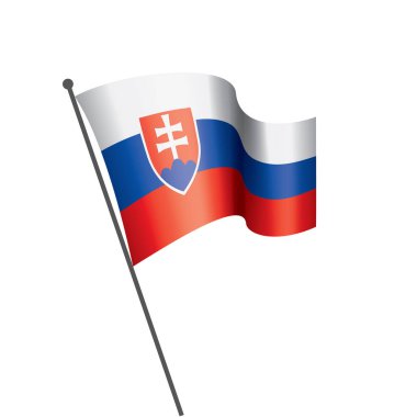 Slovakya bayrağı, beyaz bir arka plan üzerinde vektör çizim