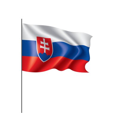 Slovakya bayrağı, beyaz bir arka plan üzerinde vektör çizim