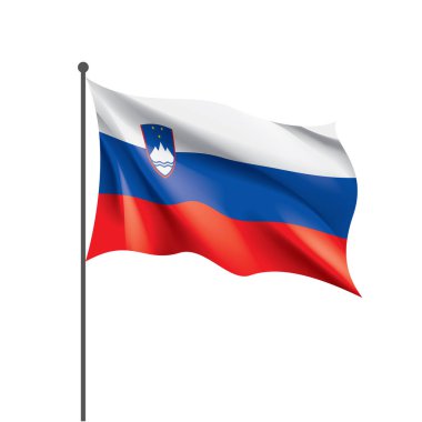 Slovenya bayrağı, beyaz bir arka plan üzerinde vektör çizim