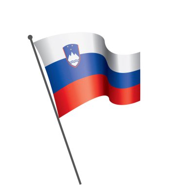 Slovenya bayrağı, beyaz bir arka plan üzerinde vektör çizim