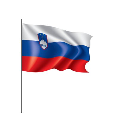 Slovenya bayrağı, beyaz bir arka plan üzerinde vektör çizim
