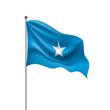 Somali ulusal bayrak, beyaz bir arka plan üzerinde vektör çizim