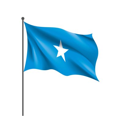 Somali bayrağı, beyaz bir arka plan üzerinde vektör çizim