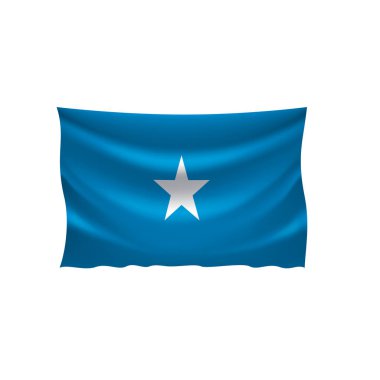 Somali bayrağı, beyaz bir arka plan üzerinde vektör çizim