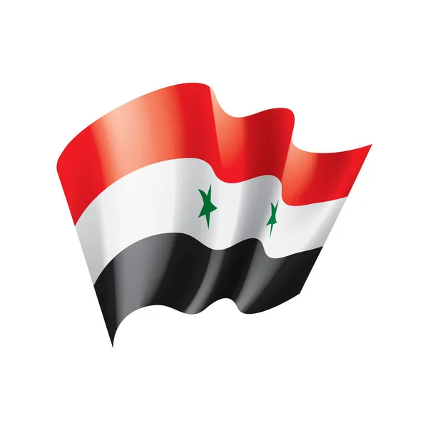 Siria bandiera, illustrazione vettoriale su sfondo bianco — Vettoriale Stock