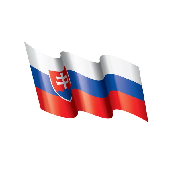 斯洛伐克国旗 在白色背景下的矢量插图 — 图库矢量图片
