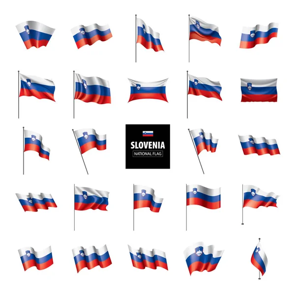 Vlag van Slovenië, vectorillustratie op een witte achtergrond — Stockvector