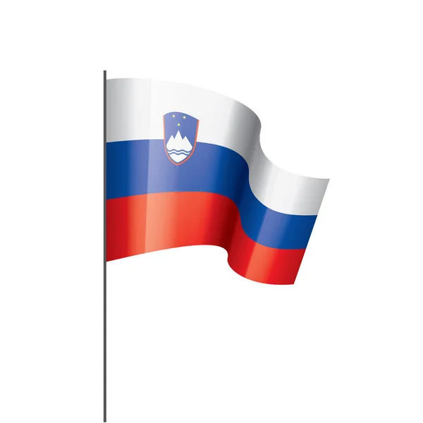 Szlovén zászló, egy fehér háttér vektor illusztráció — Stock Vector