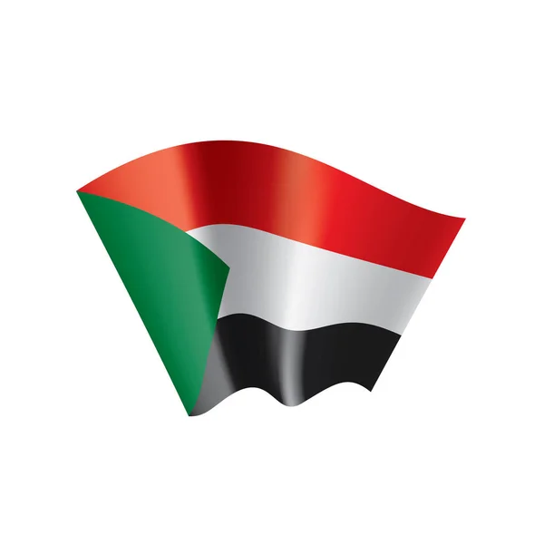 Flaga Sudanu, wektor ilustracja na białym tle — Wektor stockowy
