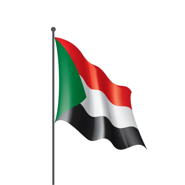 Bandera de Sudán, ilustración vectorial sobre fondo blanco — Archivo Imágenes Vectoriales