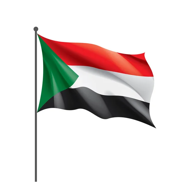 Vlag van Soedan, vectorillustratie op een witte achtergrond — Stockvector