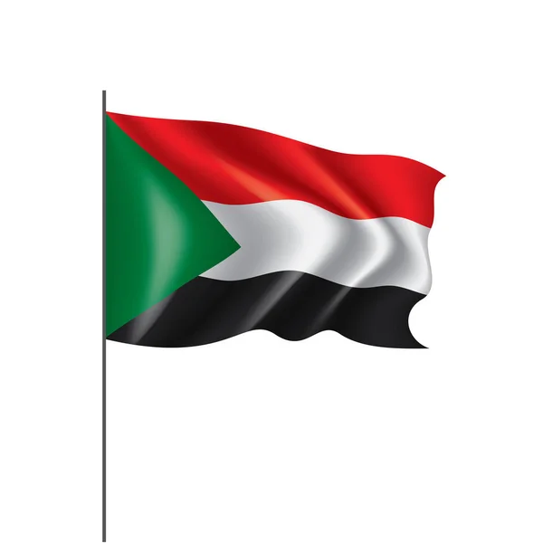 Sudans flagga, vektorillustration på vit bakgrund — Stock vektor