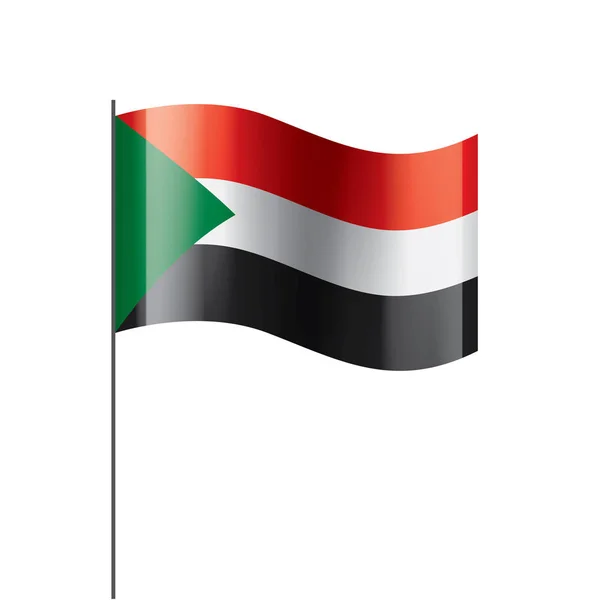 Bandiera Sudan, illustrazione vettoriale su sfondo bianco — Vettoriale Stock