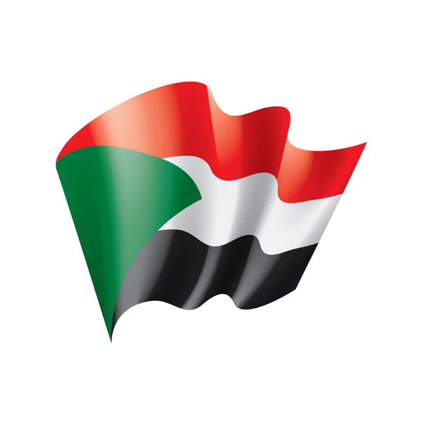 Sudan Nationale Flagge Vektordarstellung Auf Weißem Hintergrund — Stockvektor