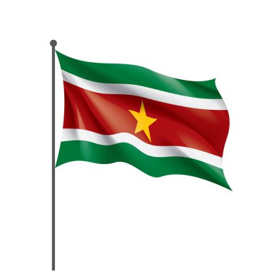 Surinam bayrak, beyaz bir arka plan üzerinde vektör çizim