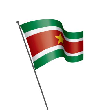 Surinam bayrak, beyaz bir arka plan üzerinde vektör çizim
