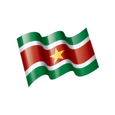 Surinam bayrak, beyaz bir arka plan üzerinde vektör çizim