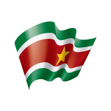 Surinam bayrak, beyaz bir arka plan üzerinde vektör çizim