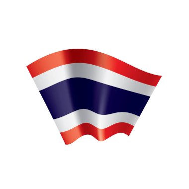 Tayland bayrağı, beyaz bir arka plan üzerinde vektör çizim