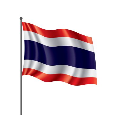 Tayland bayrağı, beyaz bir arka plan üzerinde vektör çizim