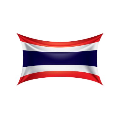 Tayland bayrağı, beyaz bir arka plan üzerinde vektör çizim