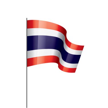 Tayland bayrağı, beyaz bir arka plan üzerinde vektör çizim