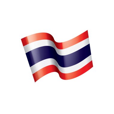 Tayland bayrağı, beyaz bir arka plan üzerinde vektör çizim