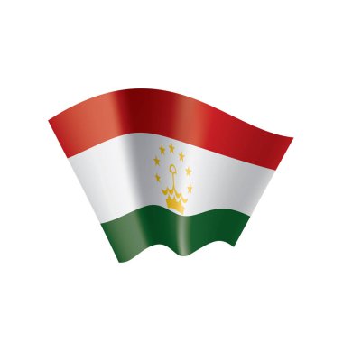 Tacikistan bayrağı, beyaz bir arka plan üzerinde vektör çizim