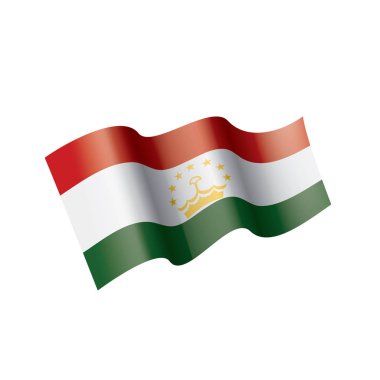 Tacikistan bayrağı, beyaz bir arka plan üzerinde vektör çizim