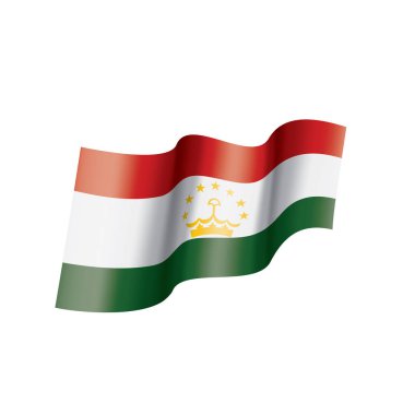 Tacikistan bayrağı, beyaz bir arka plan üzerinde vektör çizim