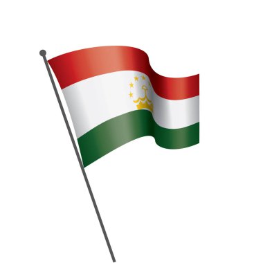 Tacikistan bayrağı, beyaz bir arka plan üzerinde vektör çizim