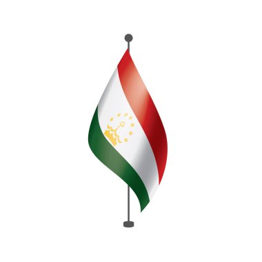 Tacikistan bayrağı, beyaz bir arka plan üzerinde vektör çizim