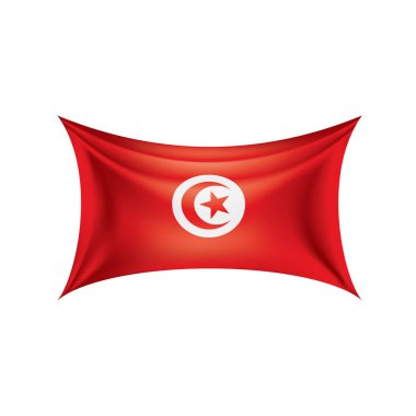 Tunus bayrağı, beyaz bir arka plan üzerinde vektör çizim