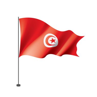 Tunus bayrağı, beyaz bir arka plan üzerinde vektör çizim