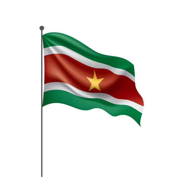 Bandera de Surinam, ilustración vectorial sobre fondo blanco — Vector de stock