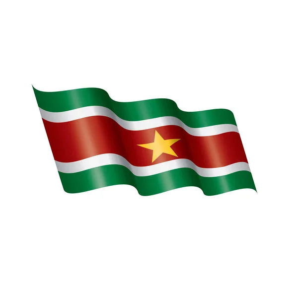 Bandera de Surinam, ilustración vectorial sobre fondo blanco — Vector de stock