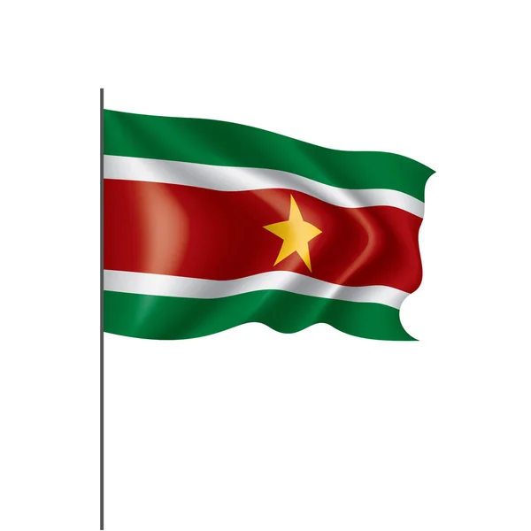 Flaga Surinamu, wektor ilustracja na białym tle — Wektor stockowy