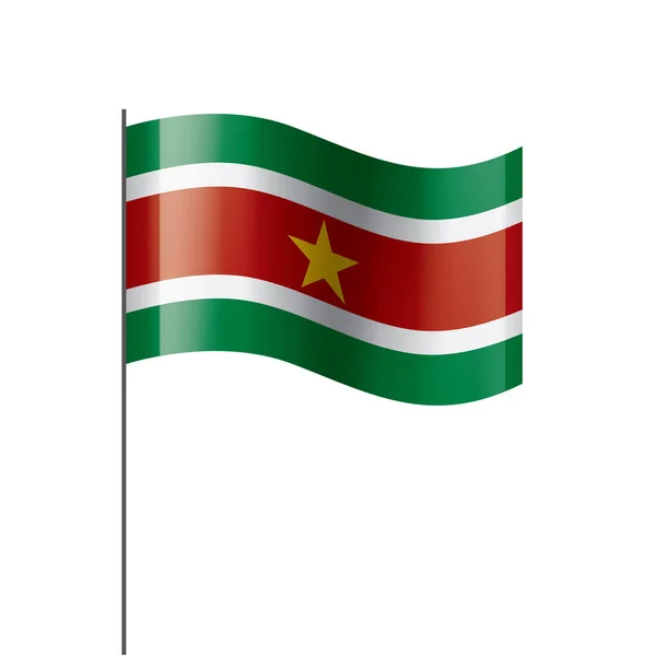 Surinams flagga, vektorillustration på vit bakgrund — Stock vektor