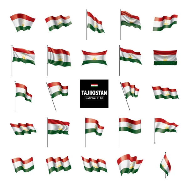 Bandeira do Tajiquistão, ilustração vetorial sobre um fundo branco — Vetor de Stock