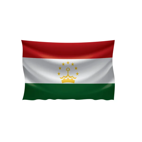 Tacikistan bayrağı, beyaz bir arka plan üzerinde vektör çizim — Stok Vektör