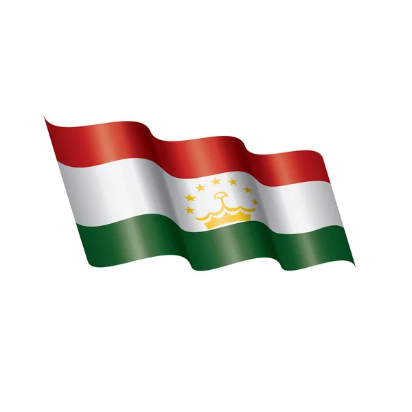 Tádzsikisztán zászló, egy fehér háttér vektor illusztráció — Stock Vector