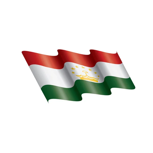 Bandera de Tayikistán, ilustración vectorial sobre fondo blanco — Archivo Imágenes Vectoriales