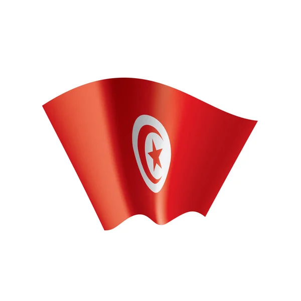 Drapeau Tunisie, illustration vectorielle sur fond blanc — Image vectorielle