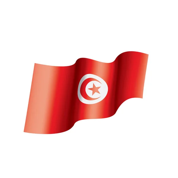 Флаг Туниса, векторная иллюстрация на белом фоне — стоковый вектор