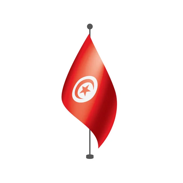 Σημαία της Τυνησίας, εικονογράφηση διάνυσμα σε λευκό φόντο — Διανυσματικό Αρχείο