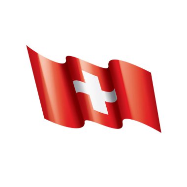 İsviçre bayrağı, beyaz arkaplanda vektör illüstrasyonu