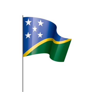 Solomon Adaları bayrağı, beyaz arka planda vektör illüstrasyonu