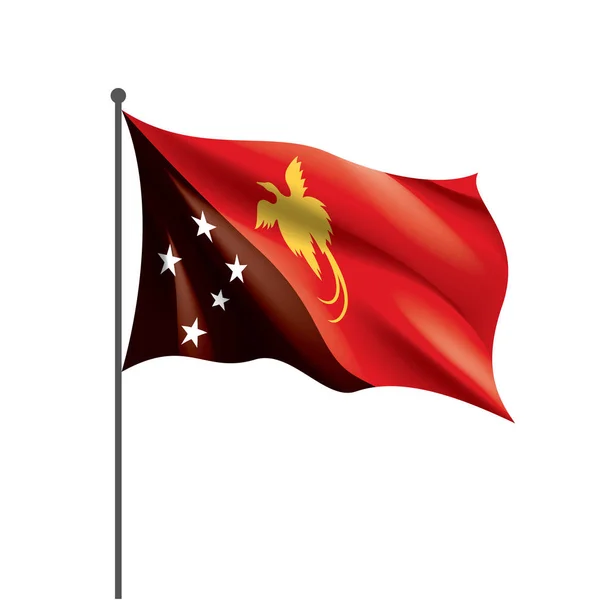 巴布亚新几内亚国旗，白色背景上的矢量插图 — 图库矢量图片