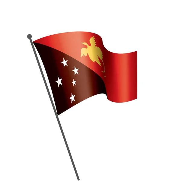 Bendera Papua Nugini, ilustrasi vektor pada latar belakang putih - Stok Vektor
